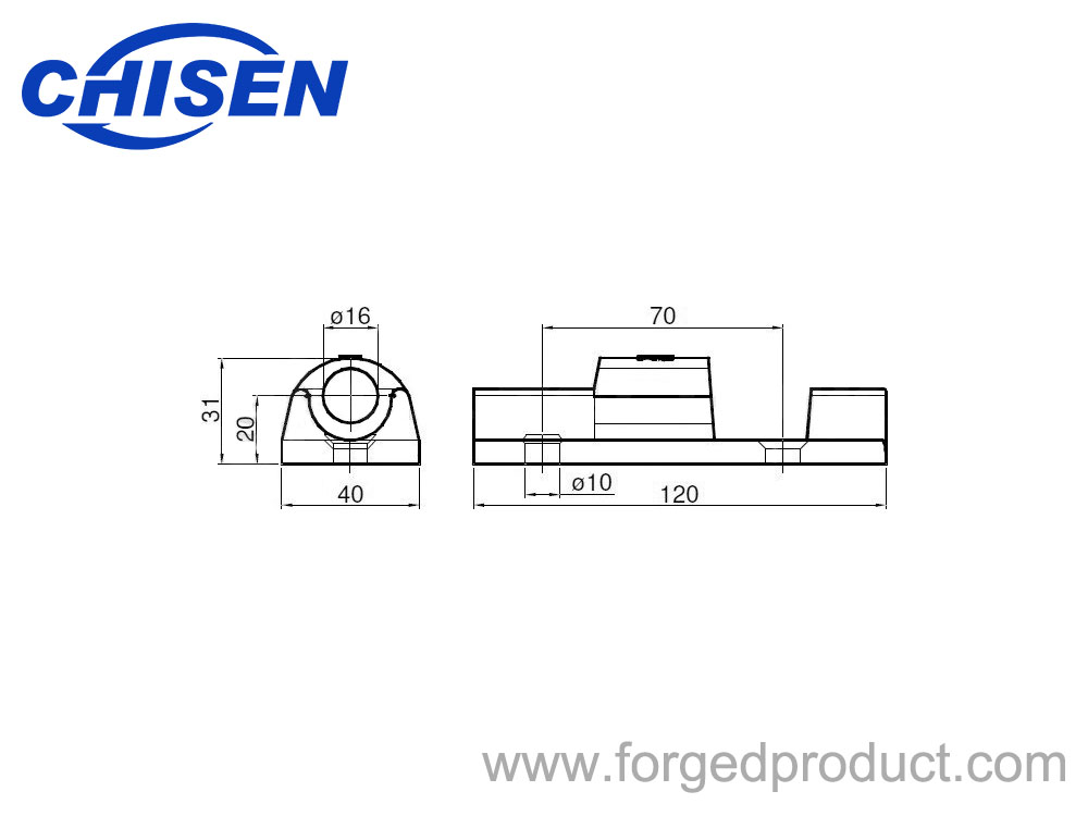 Hinge 120mm, Drop Forged, Zinc Plated Diagram