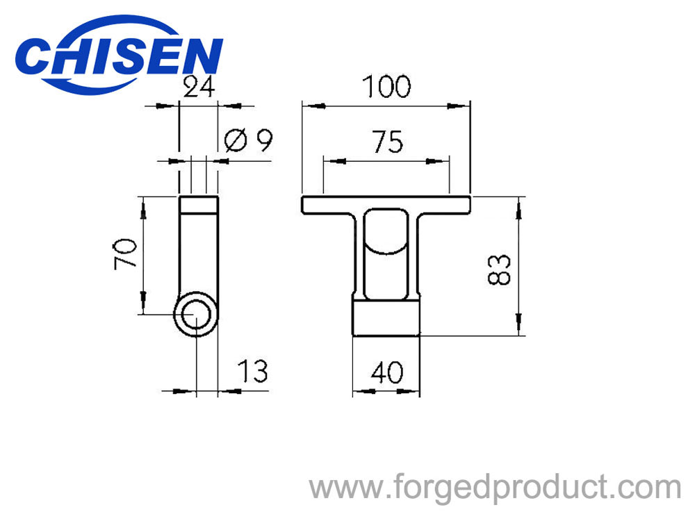 Hinge 6561 70mm, Drop Forged, Zinc Plated Diagram