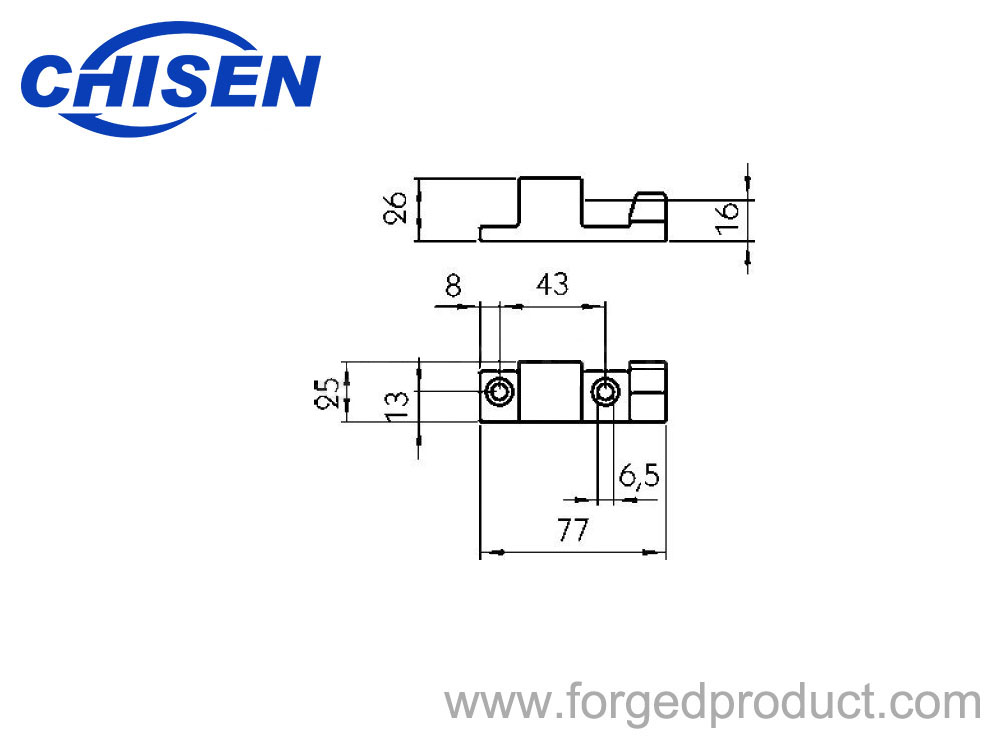 Hinge 657, Drop Forged, Zinc Plated Diagram