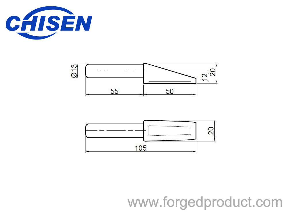 Hinge Pin 13mm, Drop Forged, Zinc Plated Diagram