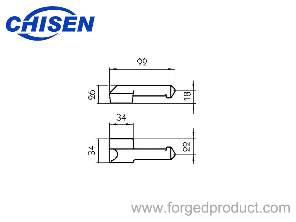 Hinge Pin 655/656N, Left, Drop Forged, Diagram