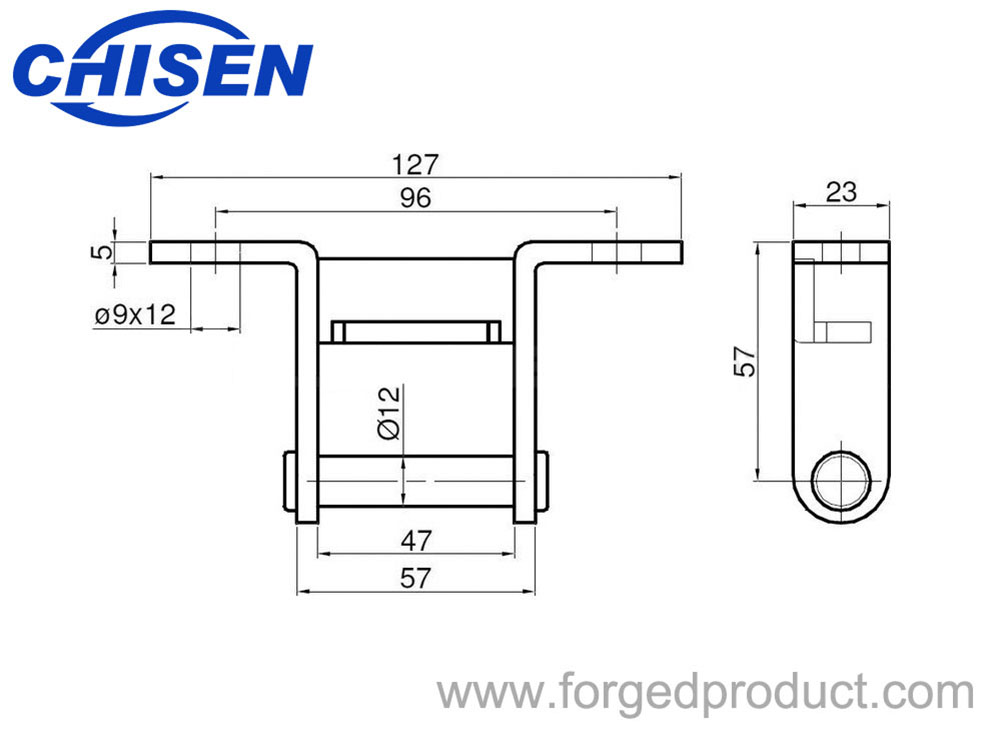 Hinge Pin, R Type, Drop Forged, Zinc Plated Diagram
