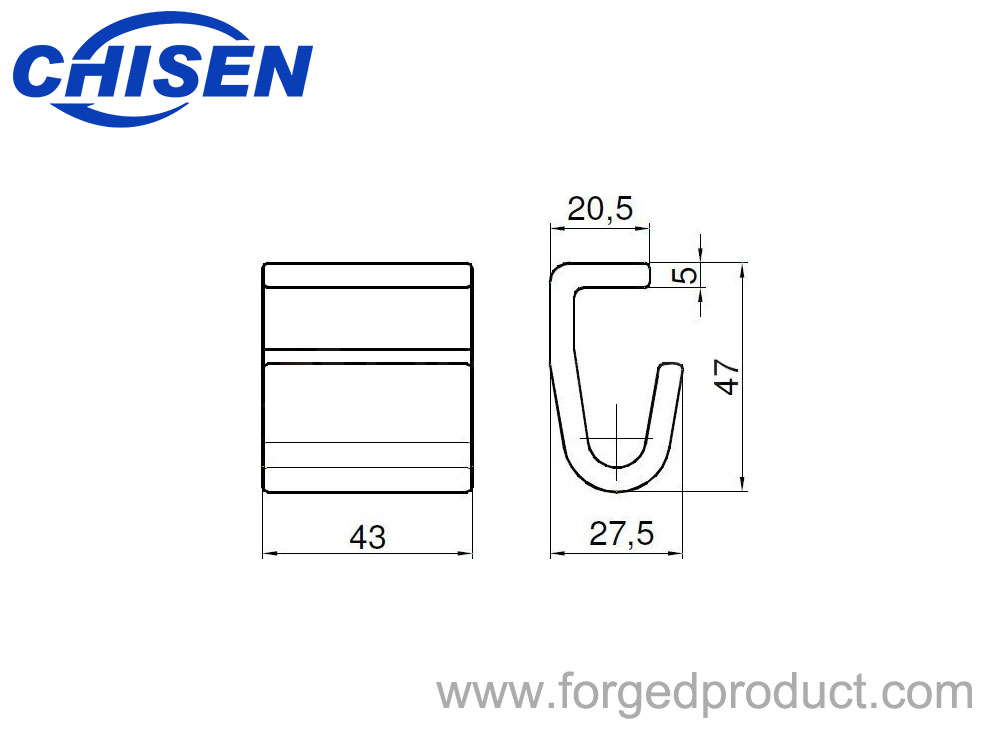 Hinge, R Type, Drop Forged, Zinc Plated Diagram