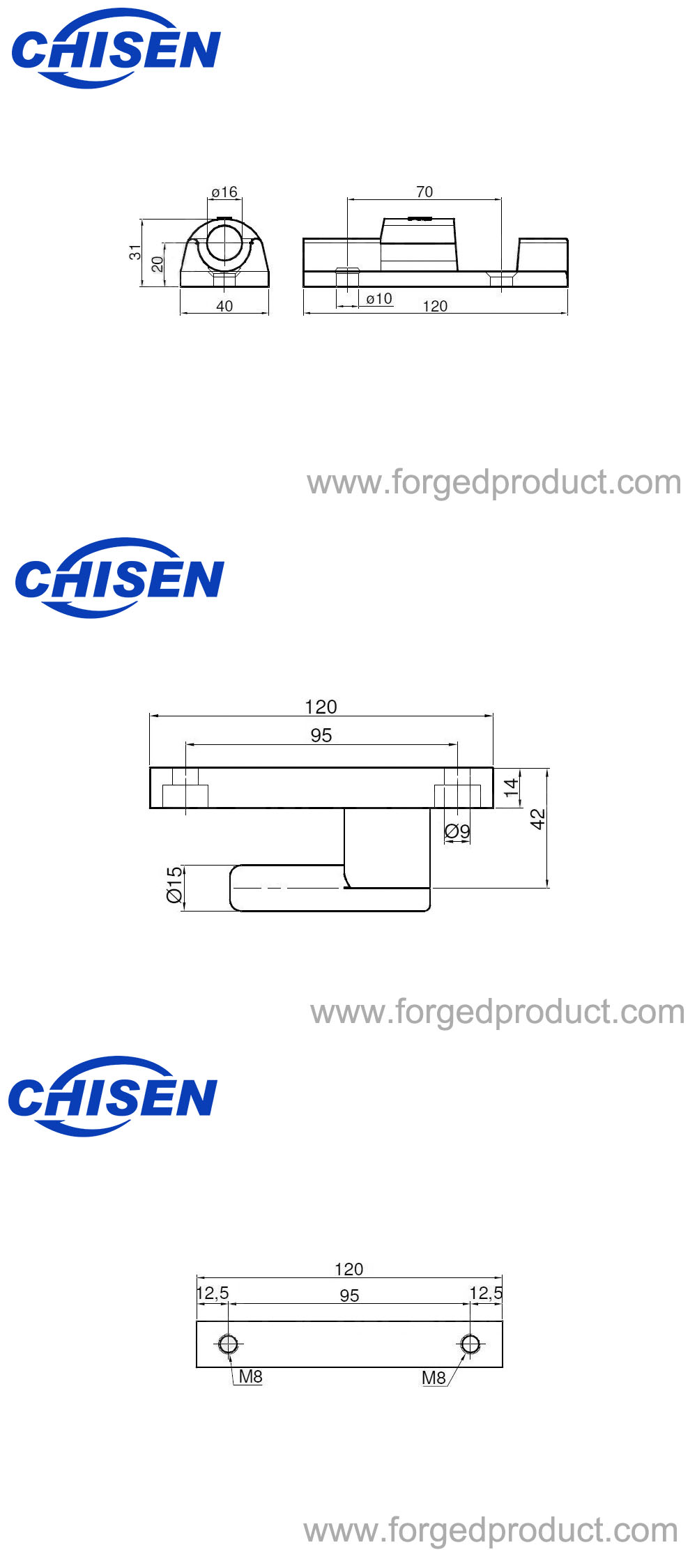 Hinge Set 120mm Diagram