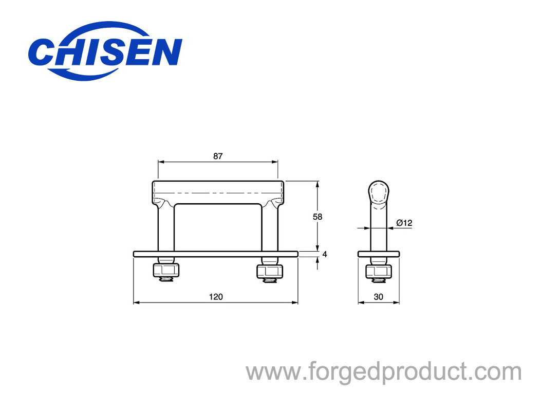 Forged TT Lashing Ring Diagram