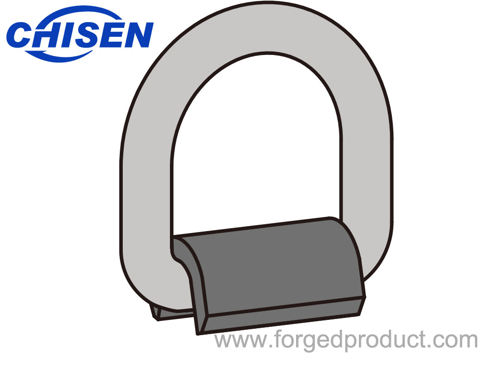D Shaped Lashing Ring with Weld-On Clip Diagram